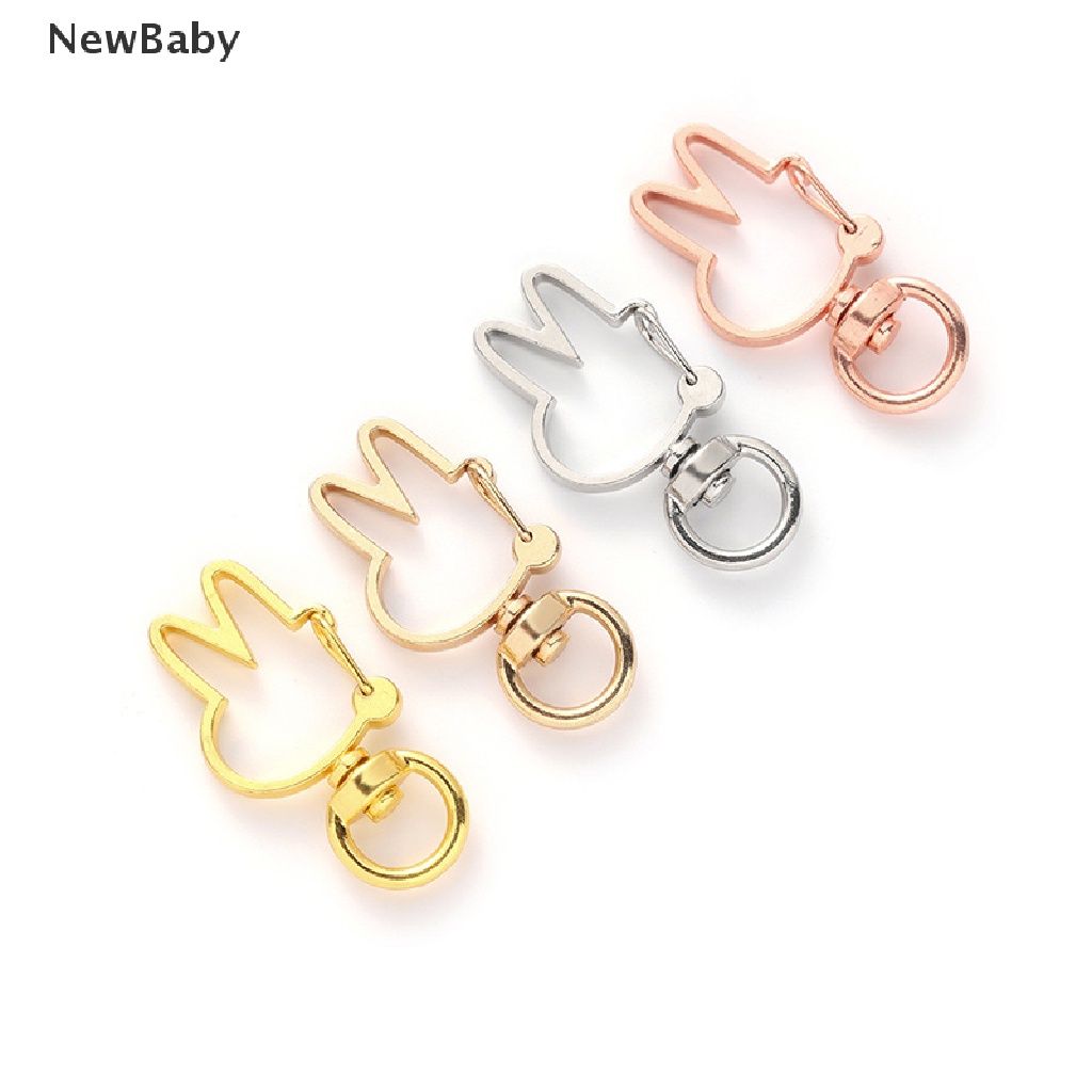 Newbaby 10pcs Gantungan Kunci Bentuk Kelinci Hollow DIY