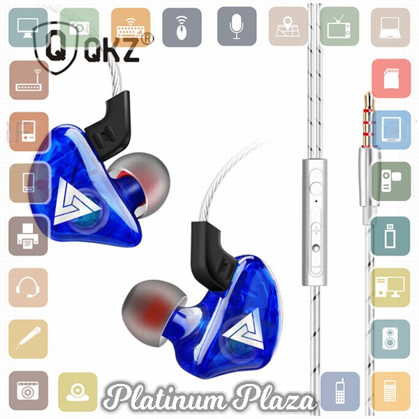 QKZ Earphone HiFi Dengan Mic - QKZ-CK5 - Blue`RP3MVU-