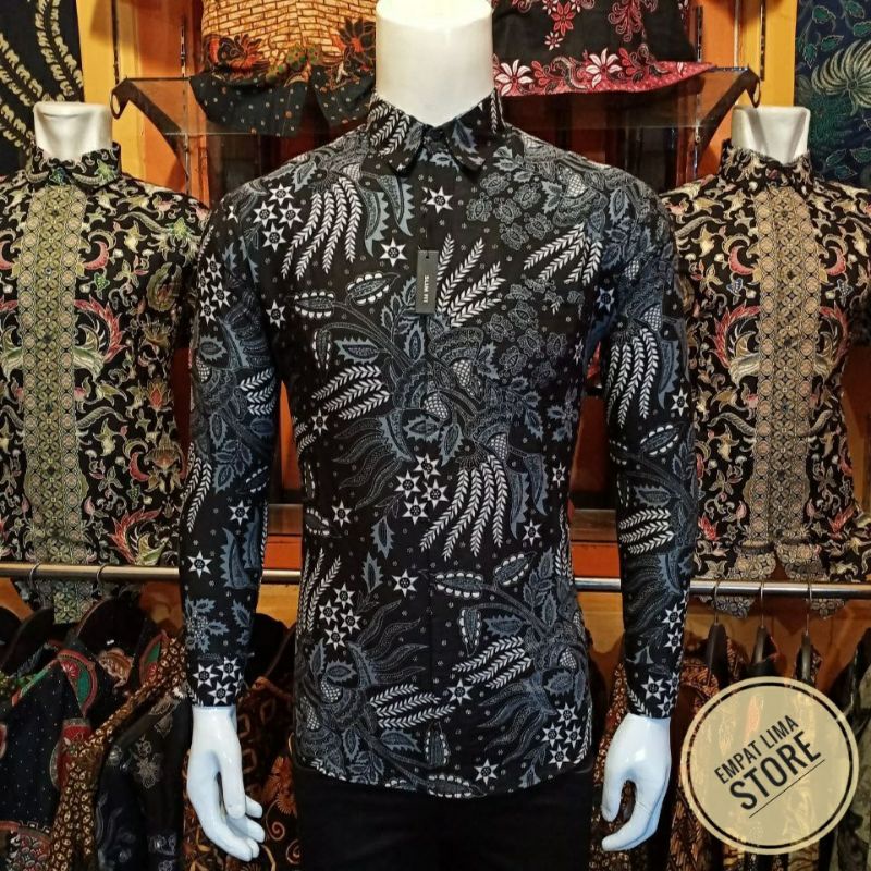 Kemeja Batik Pria Lengan Panjang Slim Fit Batik Pria Lengan Panjang Modern