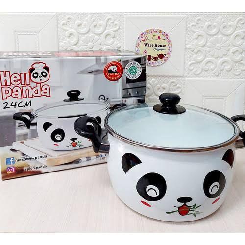 Panci Hello Panda 24 Cm Tutup Kaca