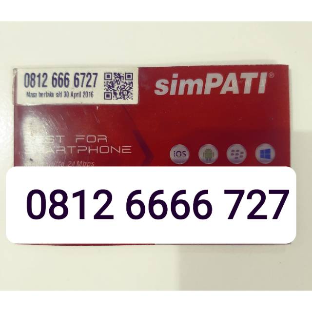 Simpati cantik 11 Digit kwarted 6666 727
