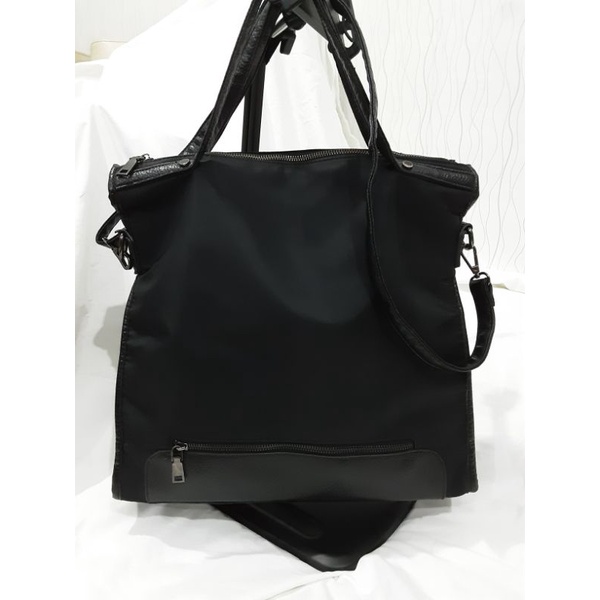 Tote lengkap talpan nylon mix kulit