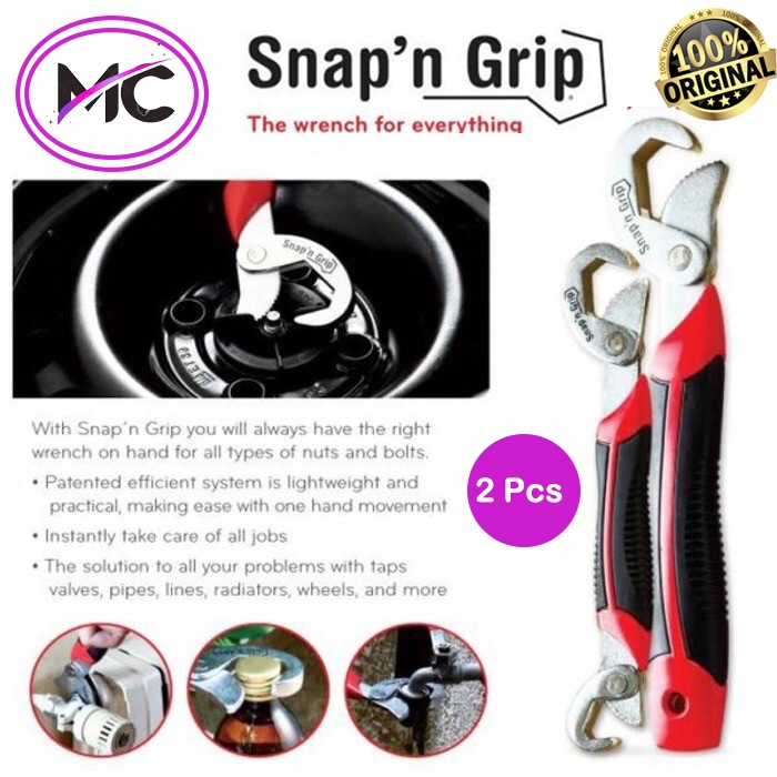 Kunci Inggris Serbaguna Kunci Pas Multifungsi Snap N Grip Wrench Set 2 Pcs Auto Lock Original