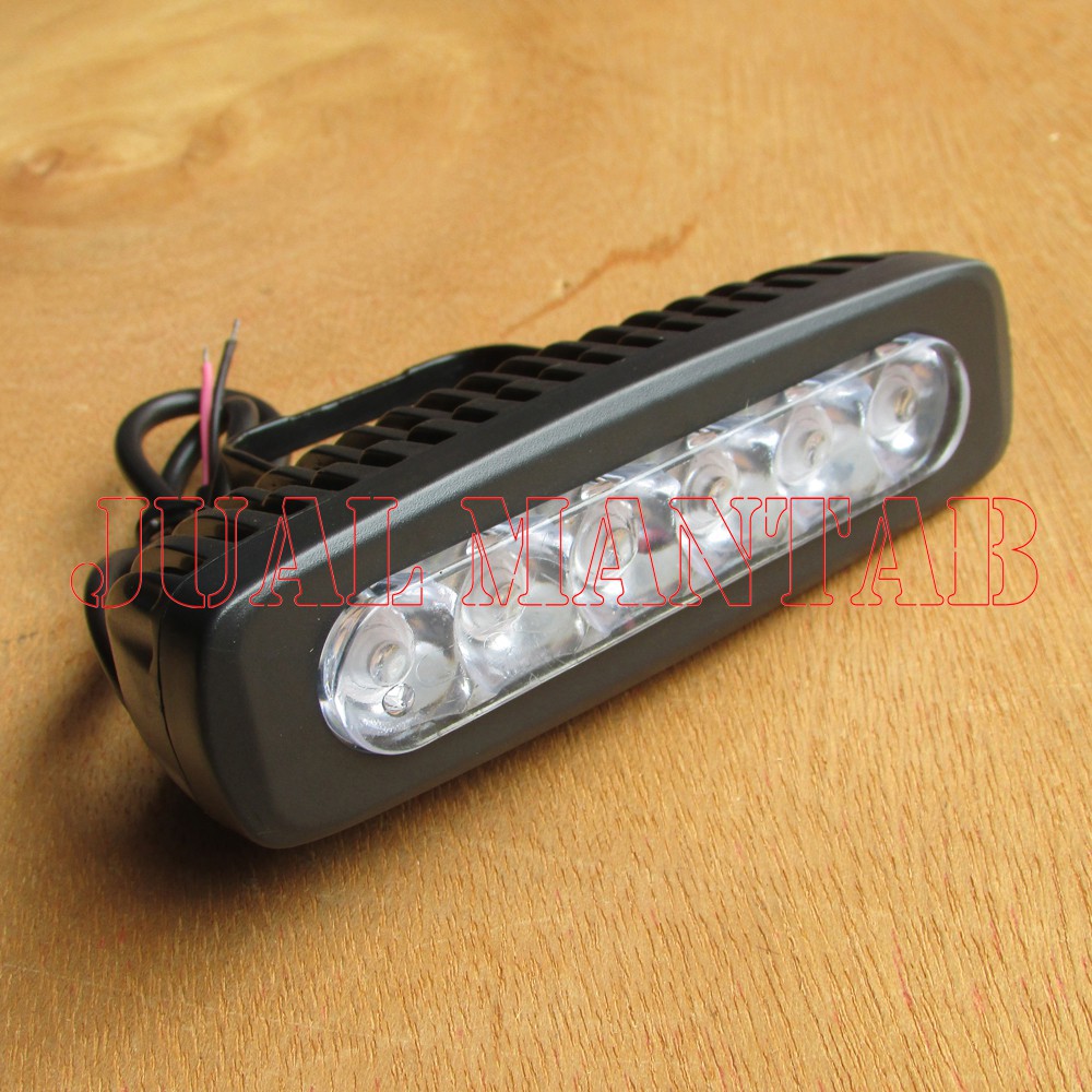 Lampu Sorot Fokus Motor Dan Mobil 6 LED TW 4301 Bar Cree 6 Titik 6 Mata Sebaris WaterProof Universal Murah