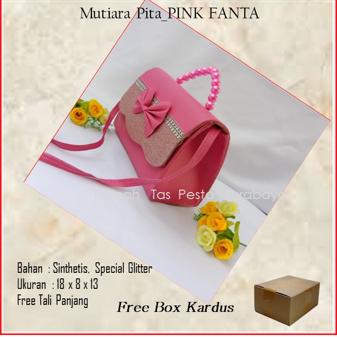 Tas Home Made ,Tas Pesta,Tas KecilMTiara Pita_PINK FANTA