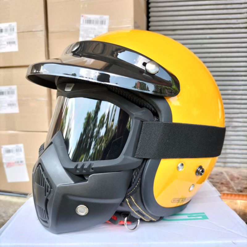 HELM GOOGLE MASK DAG CGR ORIGINAL BOGO DEWASA FULL LEHER STANDARD SNI