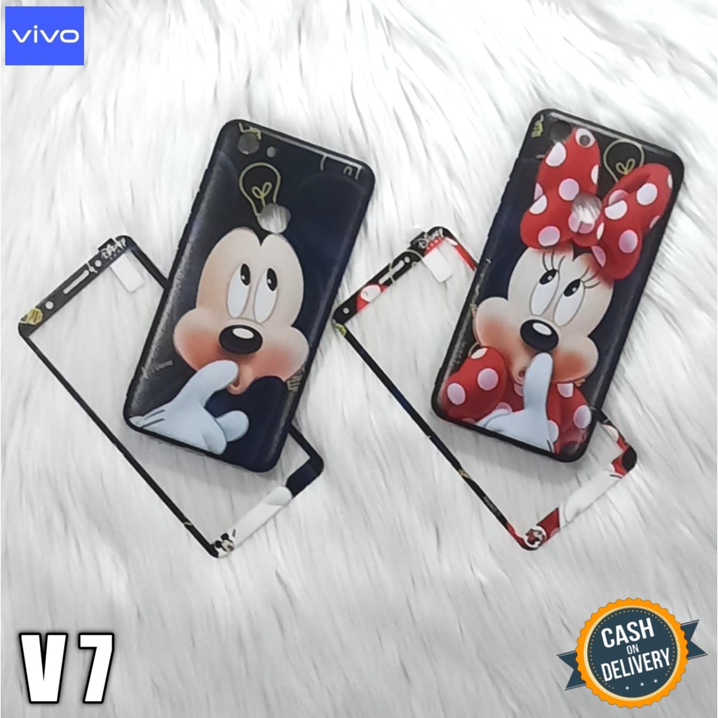 Case Vivo V7 Softcase Fuze + Tempered Glass