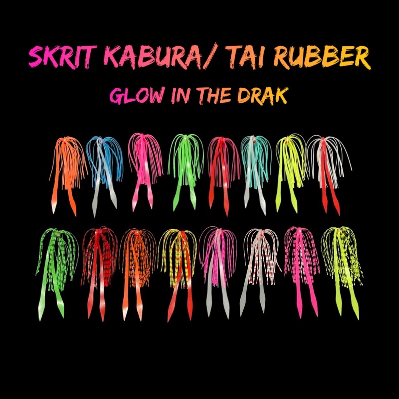 Skrit kabura rubber skrit jig inchiku silikone skrit tai rubber slow jigging glow in the dark