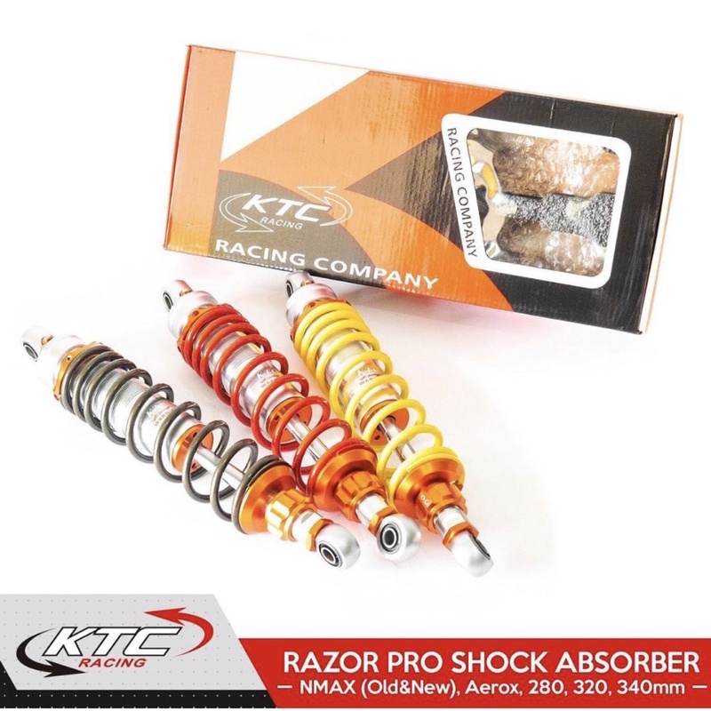 Shock KTC Racing Razor Pro Steering Dumper Shockbreaker Bebek 280mm 320mm 340mm 335mm Jupz Vega Fizr Supra Kharisma Revo Tigel GL Pro Mega Pro RX King NMax Old PCX150 FOURSIX_46