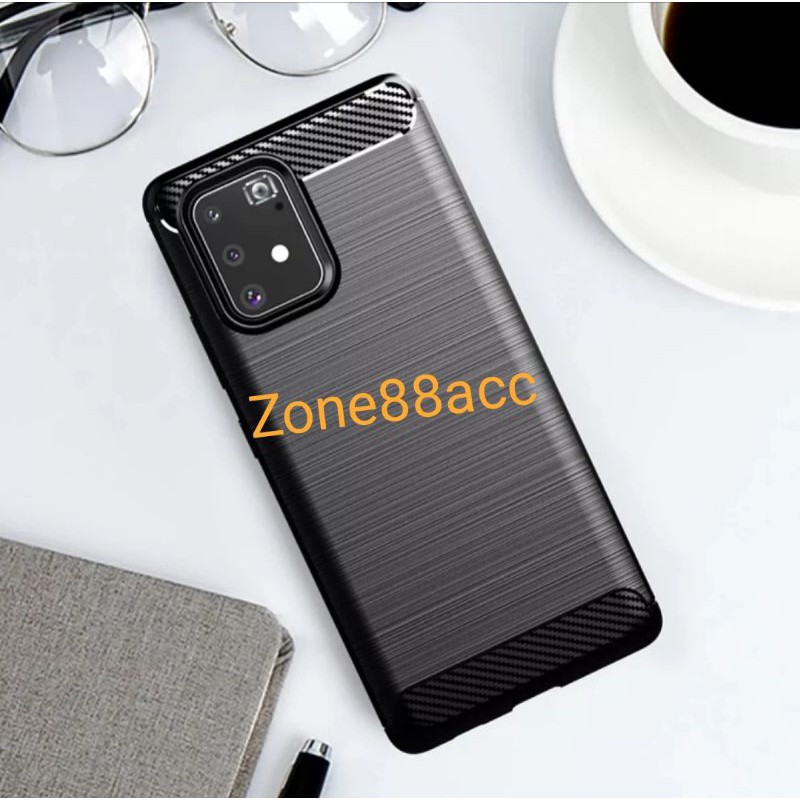 Silicon Case SAMSUNG A91 S10Lite Softcase iPAKY Carbon Casing Cover TPU