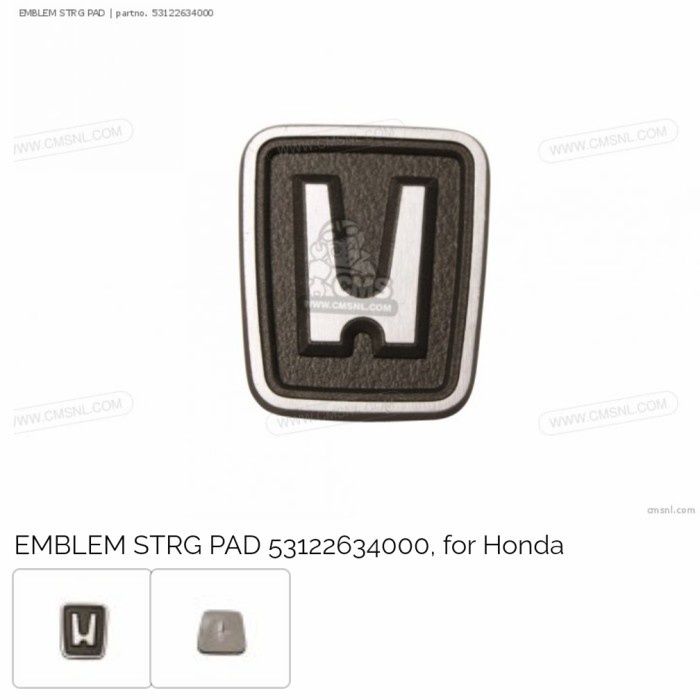 Emblem Horn Knob / Emblem Stir Honda Civic Deluxe 1st gen 76 77 78 79