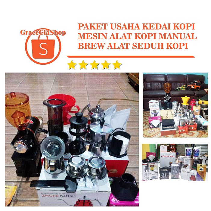 PAKET USAHA KEDAI  KOPI  MESIN ALAT KOPI  MANUAL BREW ALAT 