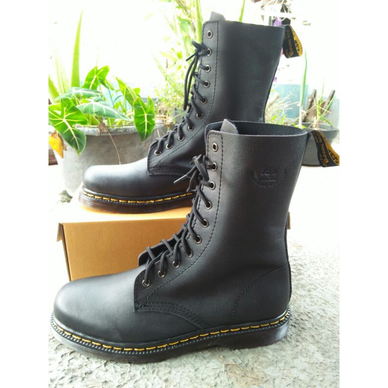 RAJIB - Sepatu Boot Pria | 10 Hole kulit Doff