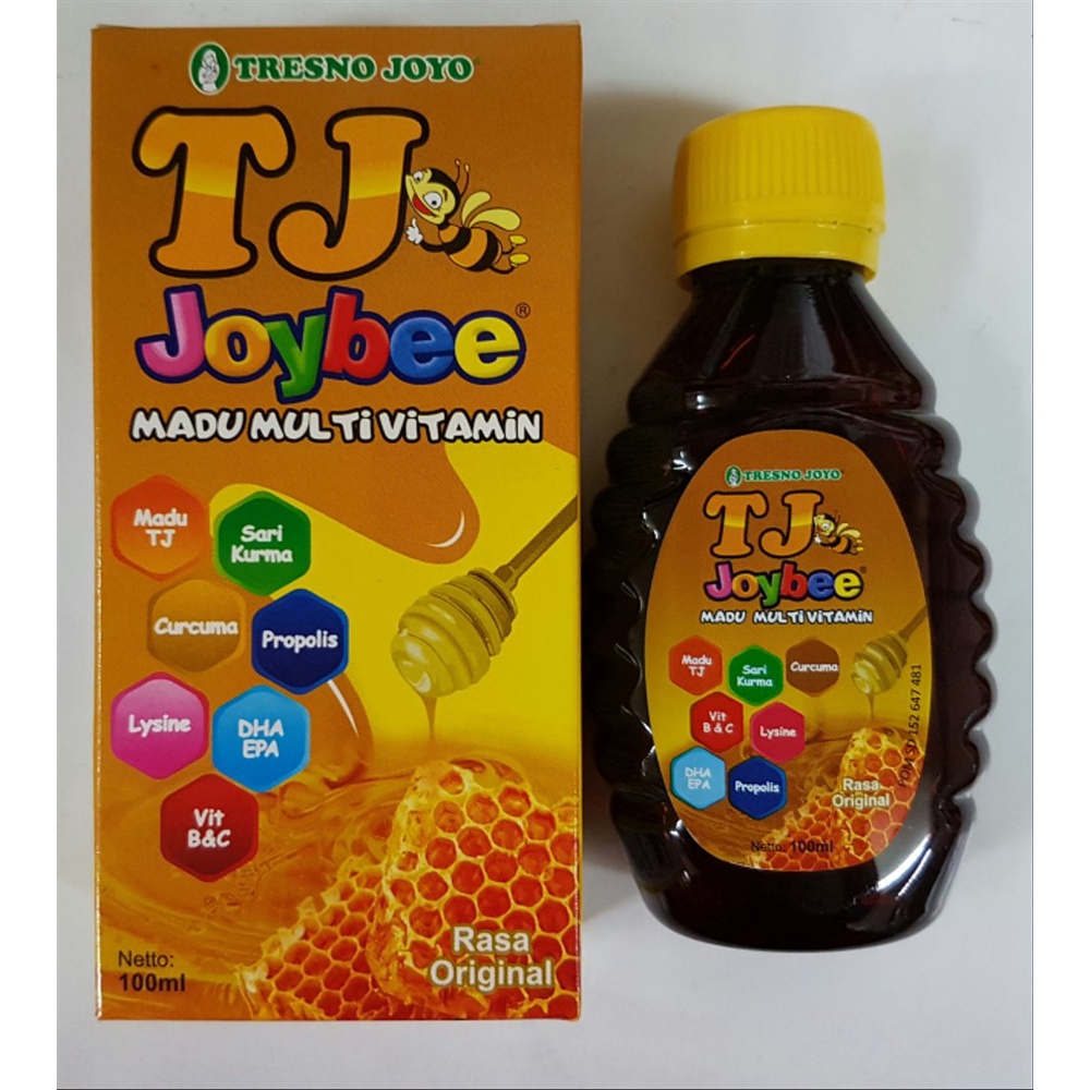 MADU TJ JOYBEE 100 ML Tresno Joyo - Multivitamin Anak Propolis DHA Rasa Strawberry Original Jeruk