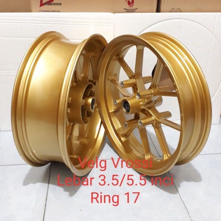 Velg Double Disc Ninja 250 fi Z250 fi Karbu Vrossi Lebar 3.5 5.5 inci Pelk Velk Roda Pelek Rossi Tri