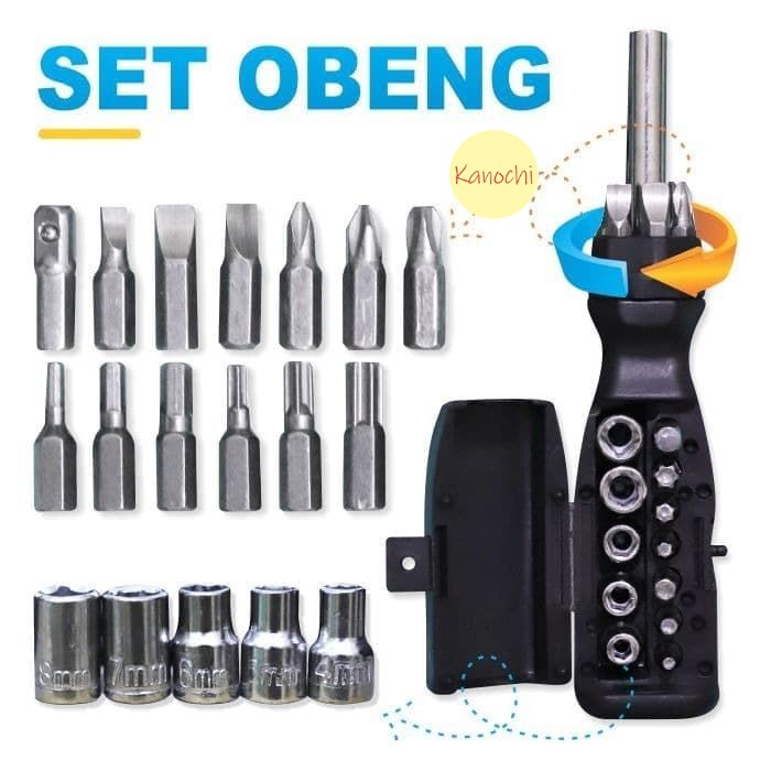 OBENG SET SCREWDRIVER PORTABLE 18pcs OBENG MULTIFUNGSI 18in1