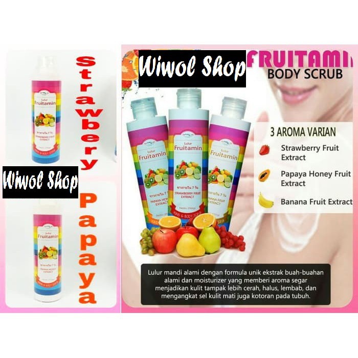 [LULUR / BODY SCRUB] FRUITAMIN / FRUTAMIN ~ BPOM ~ MEMUTIHKAN KULIT