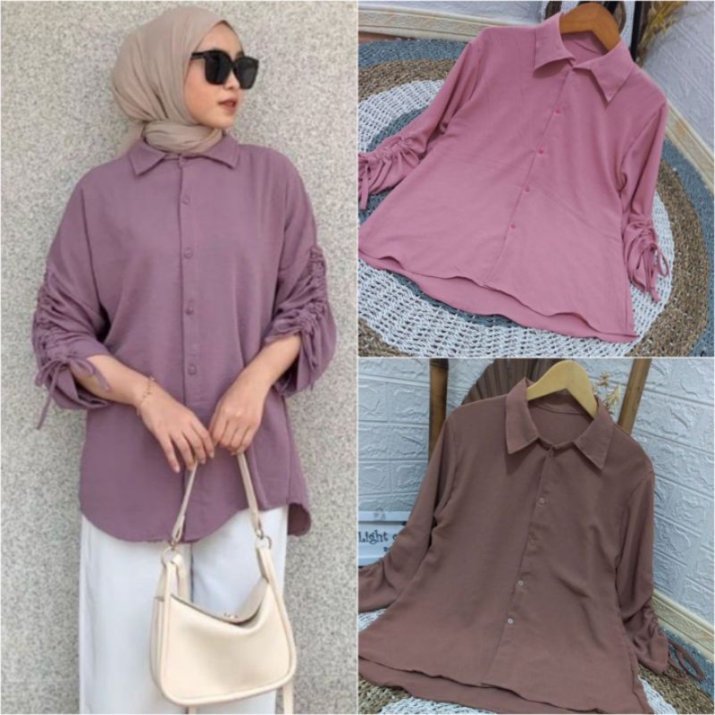 PROMO !! NIKITA BLOUSE CRINKLE //AMRELO  BLOUSE CRINCLEPREMIUM TERMURAH