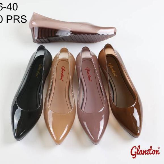 mm LSW 550 Glanzton Sepatu Wanita Jelly Wedges Transparan EO PSB