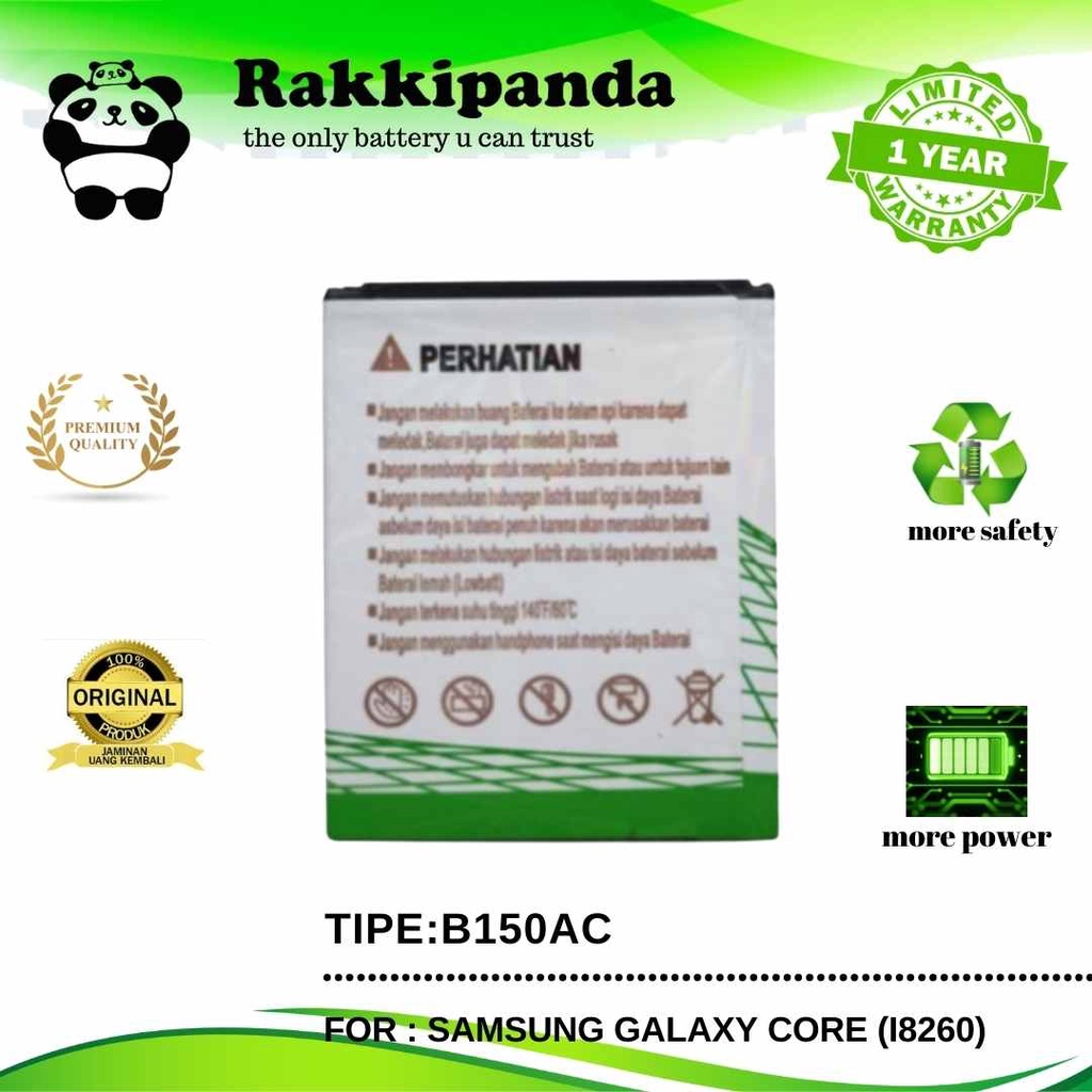 (R/K)- RakkiPanda - B150AC Samsung Core I8260 Batre Batrai Baterai