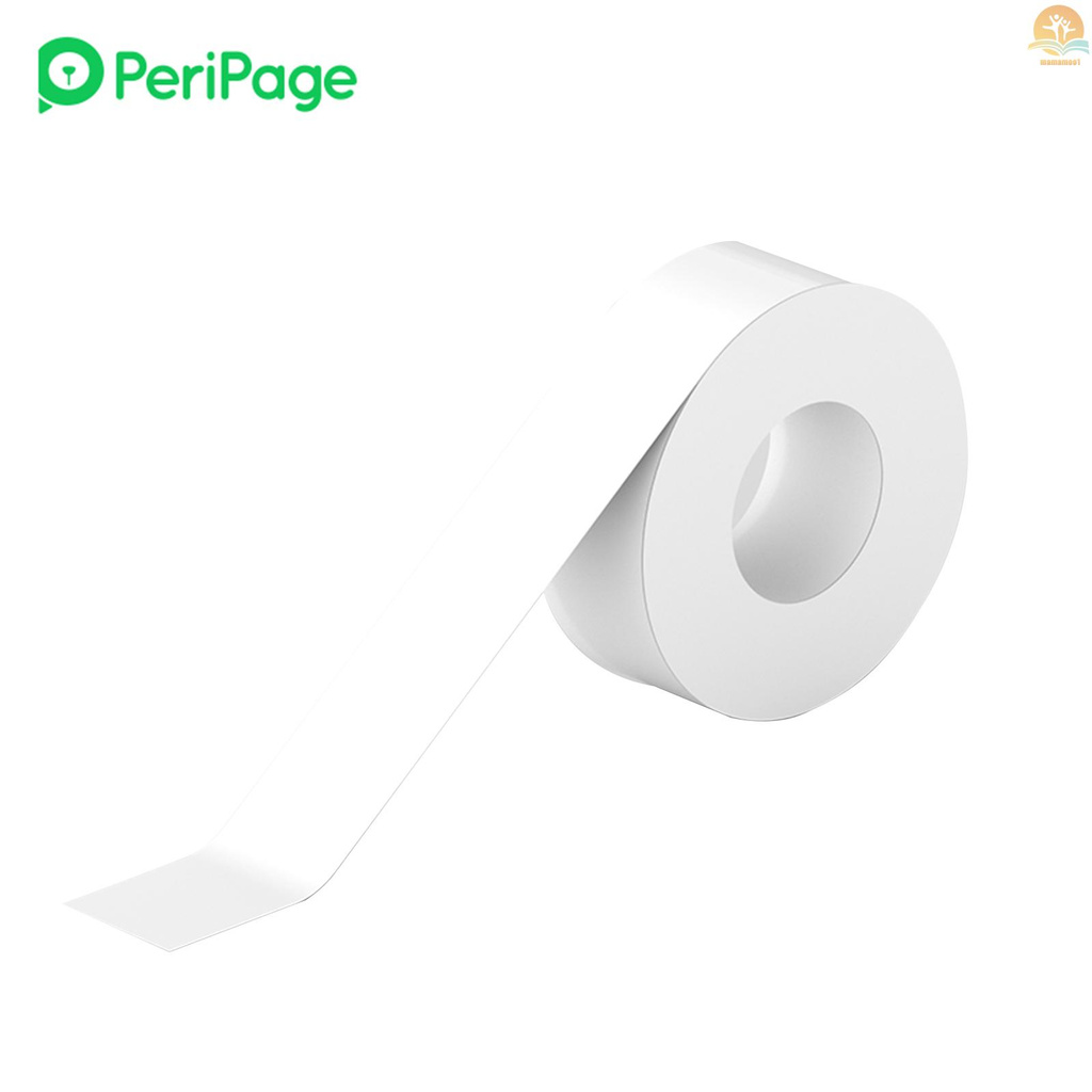 Ready PeriPage 1 Roll White Label Paper Sticky Tape Adhesive Thermal Label Printer Paper Name Price Barcode Sticker Waterproof Oil-proof Tear-Resistant for PeriPage L1 Mini Pocket BT Label Maker