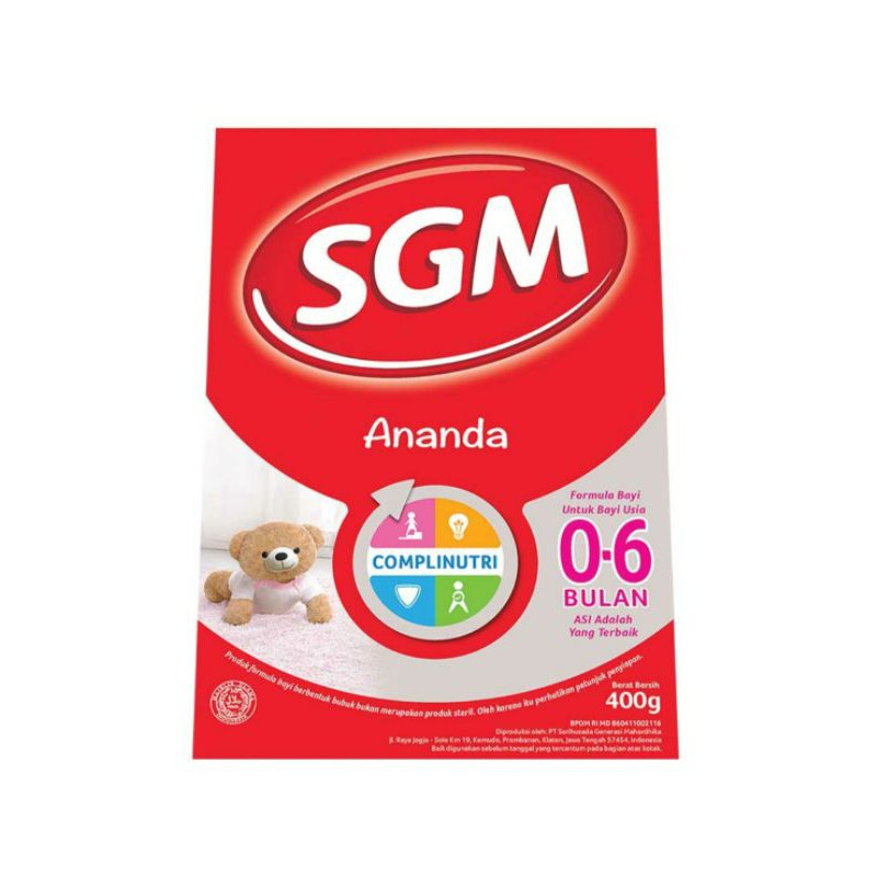 

SGM ANANDA 1 0-6 bulan 400 gr