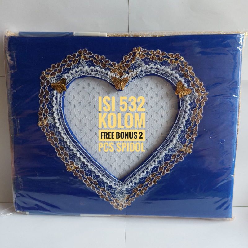 

Buku tamu motif renda 1set isi 2 pcs( untuk 532 tamu) Bonus 2 spidol