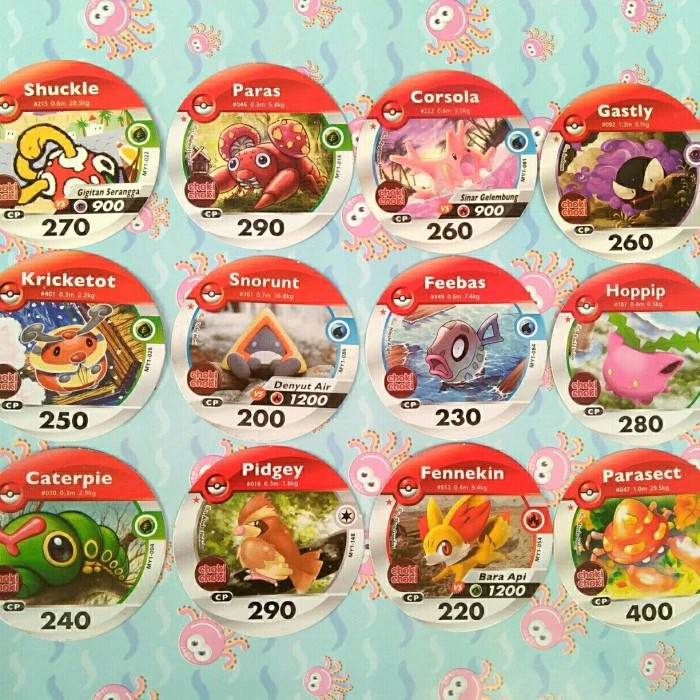 Pokemon medallion card choki choki pokeball - Merah