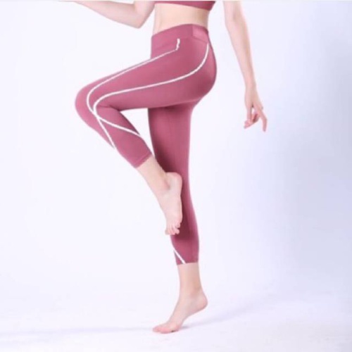 gos Legging Sport Wanita Murah Celana Olahraga Import List Putih WSM862