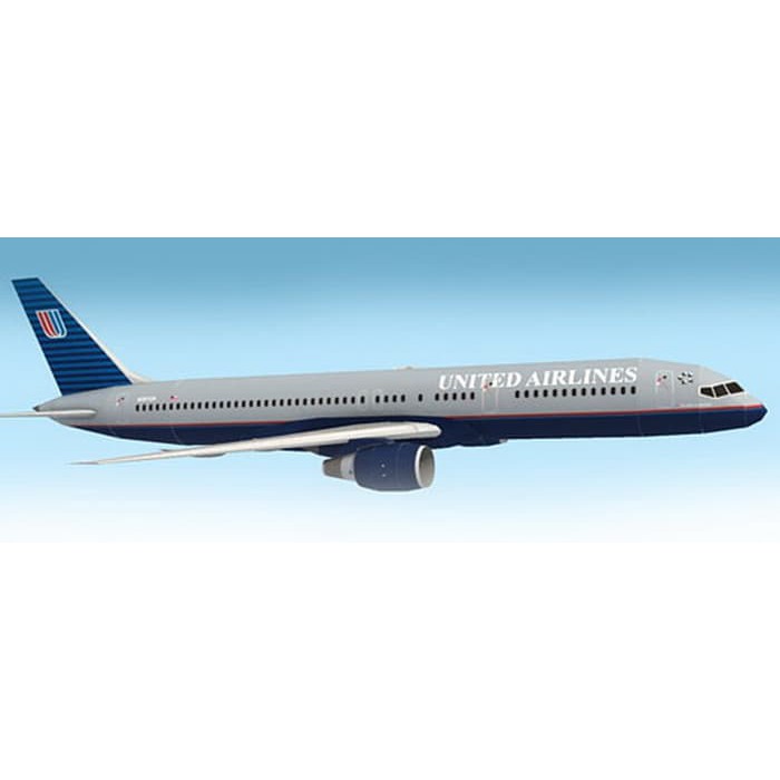 DIY Miniatur Papercraft Pesawat Boeing 757-200 United Airlines Flight