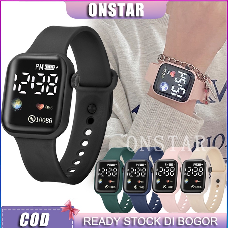 JAM TANGAN LED WANITA PRIA RUBBER DIGITAL WATCH Elektronik MURAH BERKUALITAS