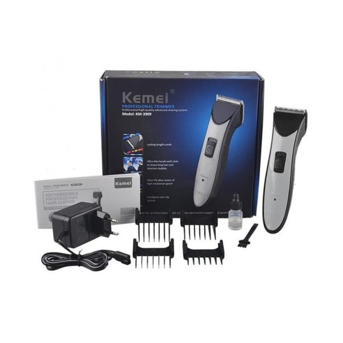 Kemei KM-3909 Hair Trimmer Alat Mesin potong Cukur Rambut Jenggot Cas