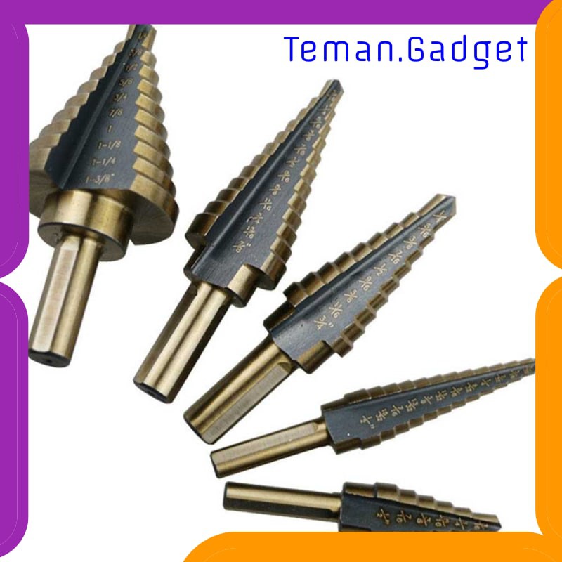 TG-DE054 Mata Bor Pagoda Spiral Drill Step Down Titanium Tipe 2 5PCS - BIHH463A