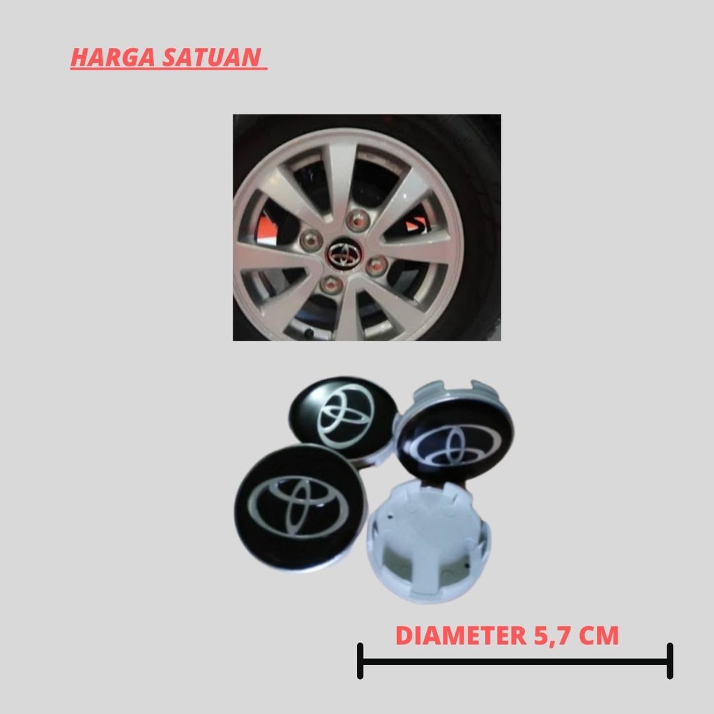 TUTUP VLEG DOP RODA AVANZA RUSH YARIS DIAMETER 5,7 CM HITAM