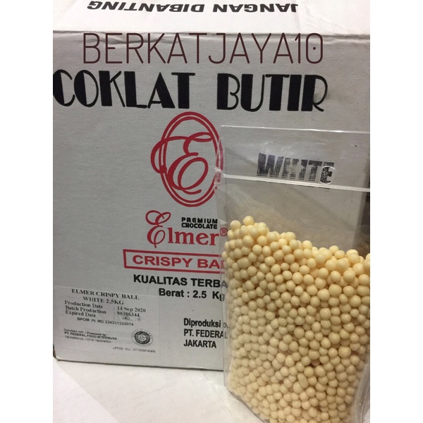 

Caviar Crispy Balls Elmer Coklat Renyah Warna Putih White Repack 150gr