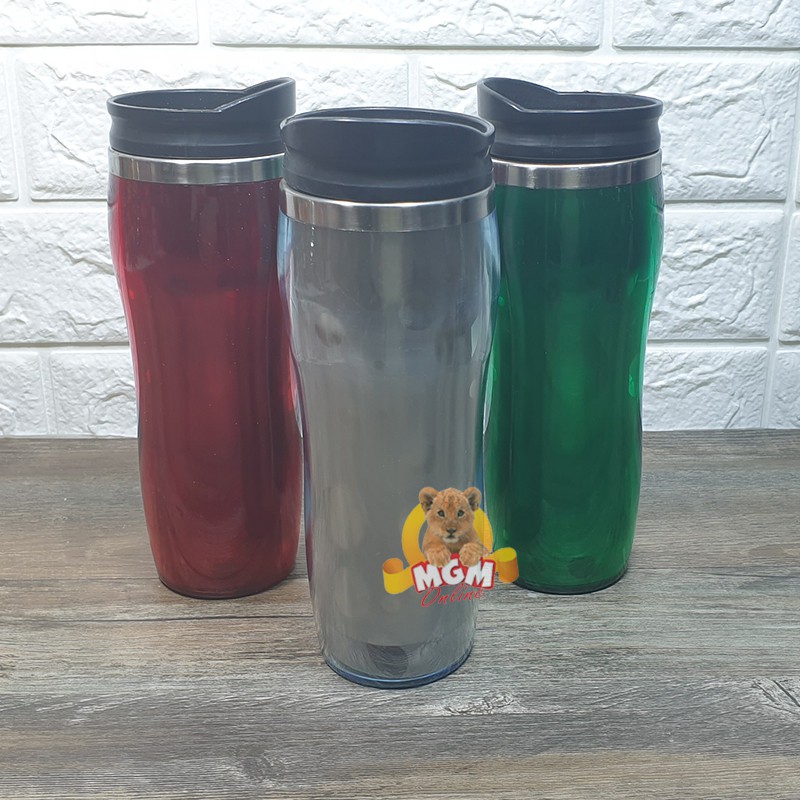 Tumbler Kantor stainless Tinggi Warna 420ml - Polkadot