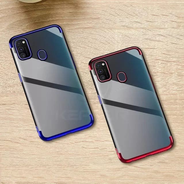 SAMSUNG M31 SOFT CASE PLATING LUXURY LIST CHROME - Biru