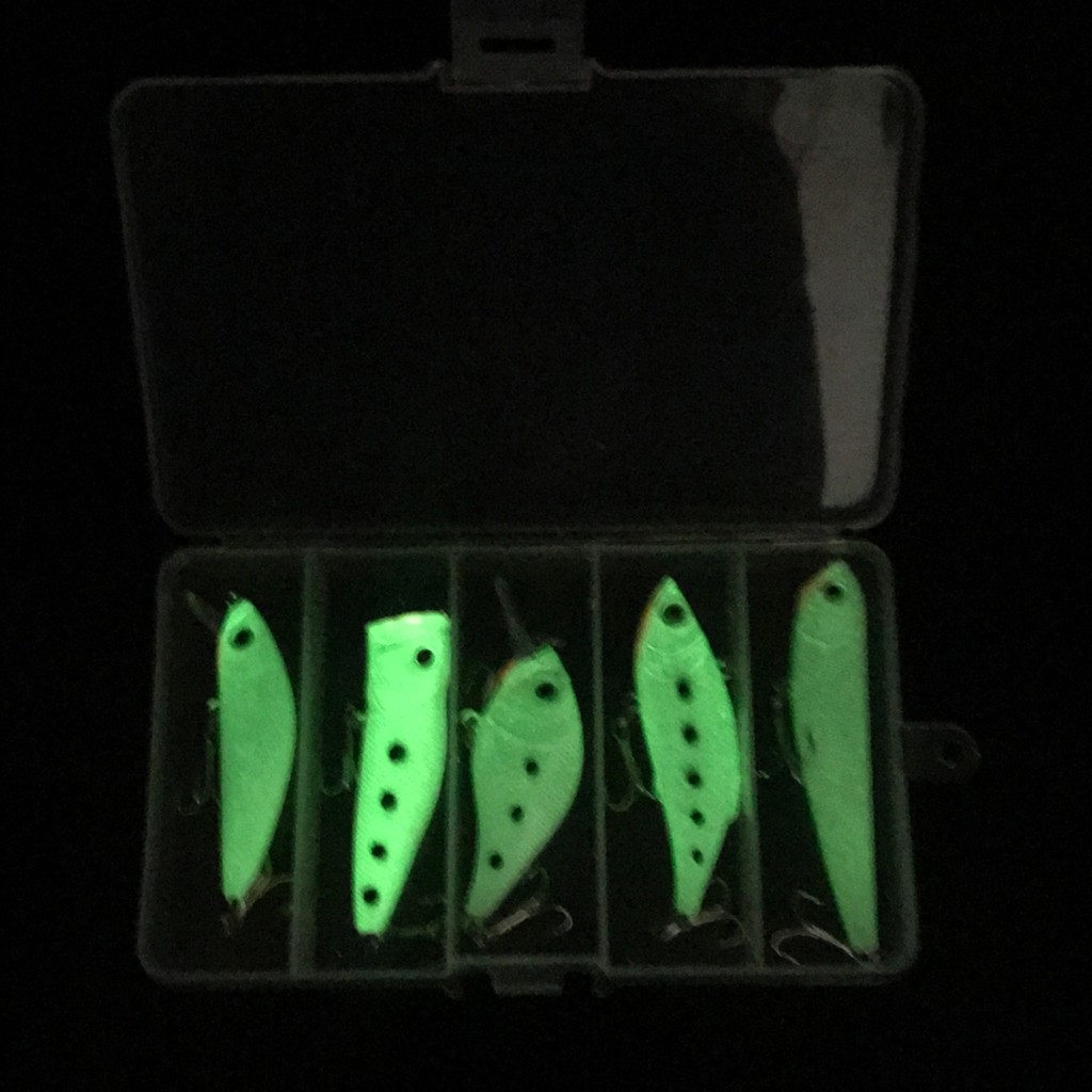 HENGJIA 5Pcs/Box Umpan Pancing Minnow Luminous Fishing Lure Swimbait Topwater Crankbait Bass Popper