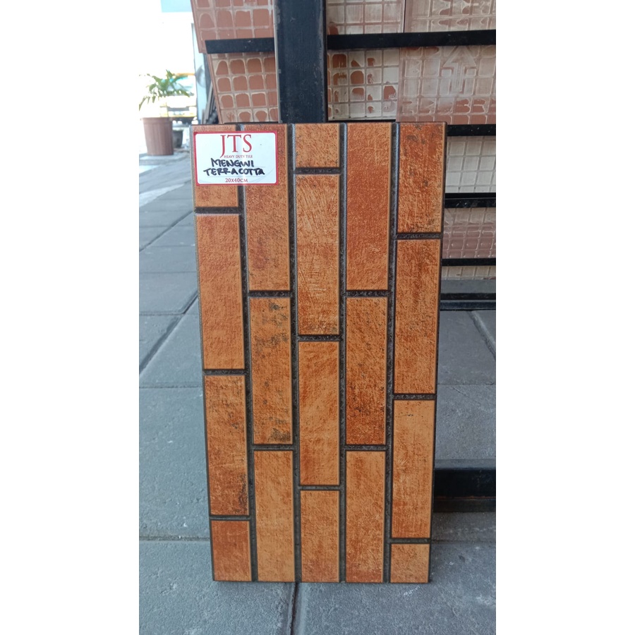 Keramik Dinding Motif Batu JTS Mengwi Terracotta 20x40