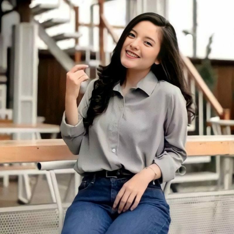 Kemeja Oversize Wanita / Kemeja Kerja Wanita / Outfit Kuliah Wanita Terbaru dan Terlaris