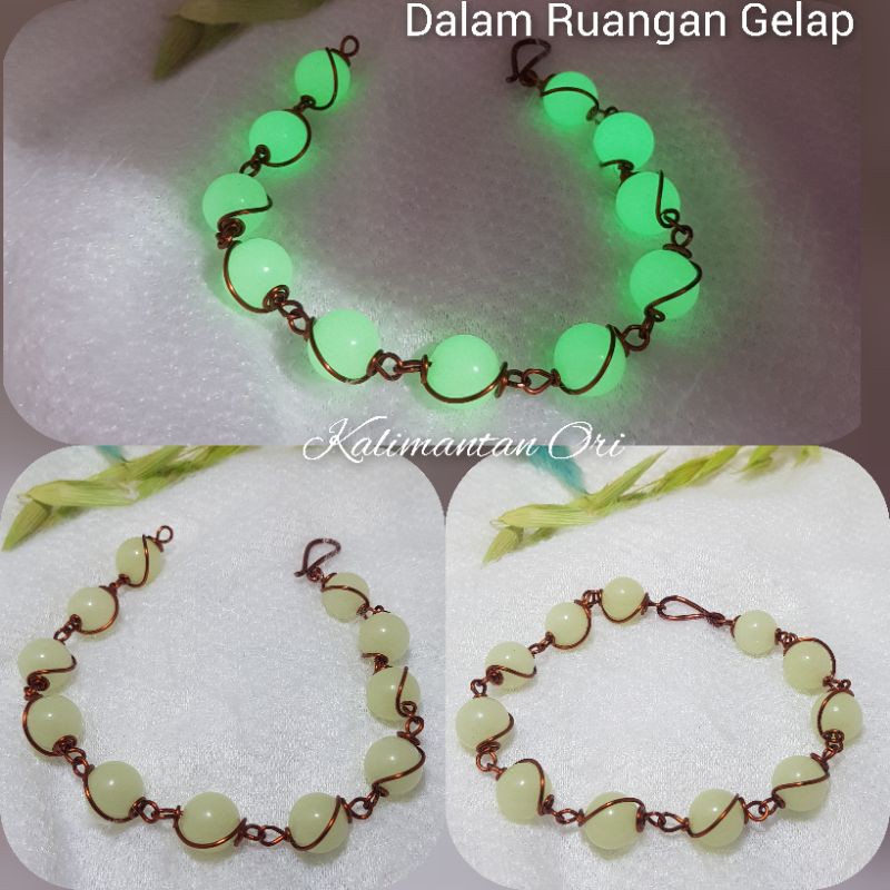 Gelang Wanita Batu Alam Fosfor 10 mm