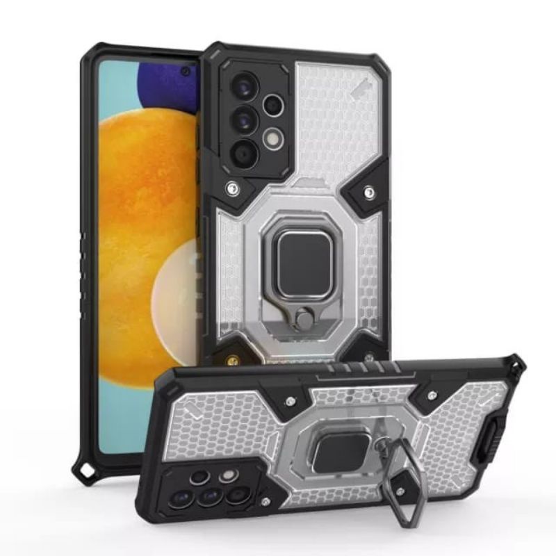 Original Soft Case Rugged Ring Armor Samsung Galaxy A32 4G - A52 - A72 Casing Cover Protect Hp Ori