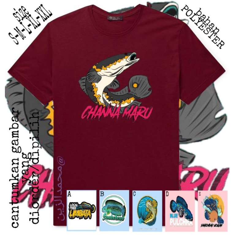 kaos anak channa Maru/snakehead/limbata/auranti/maru/pulchra/blue pulchra/barca/marulioides/ kaos Ch