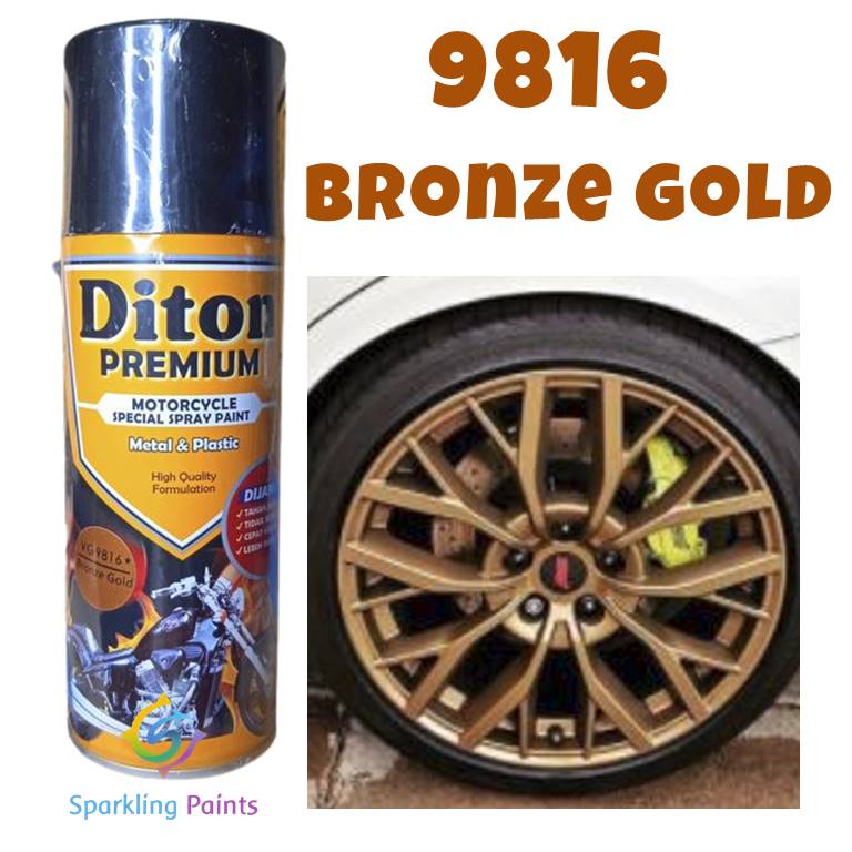 Pilox Diton Premium Bronze Gold 9816 400ml Emas Perunggu velg mesin Pylox Sepeda Motor Mobil