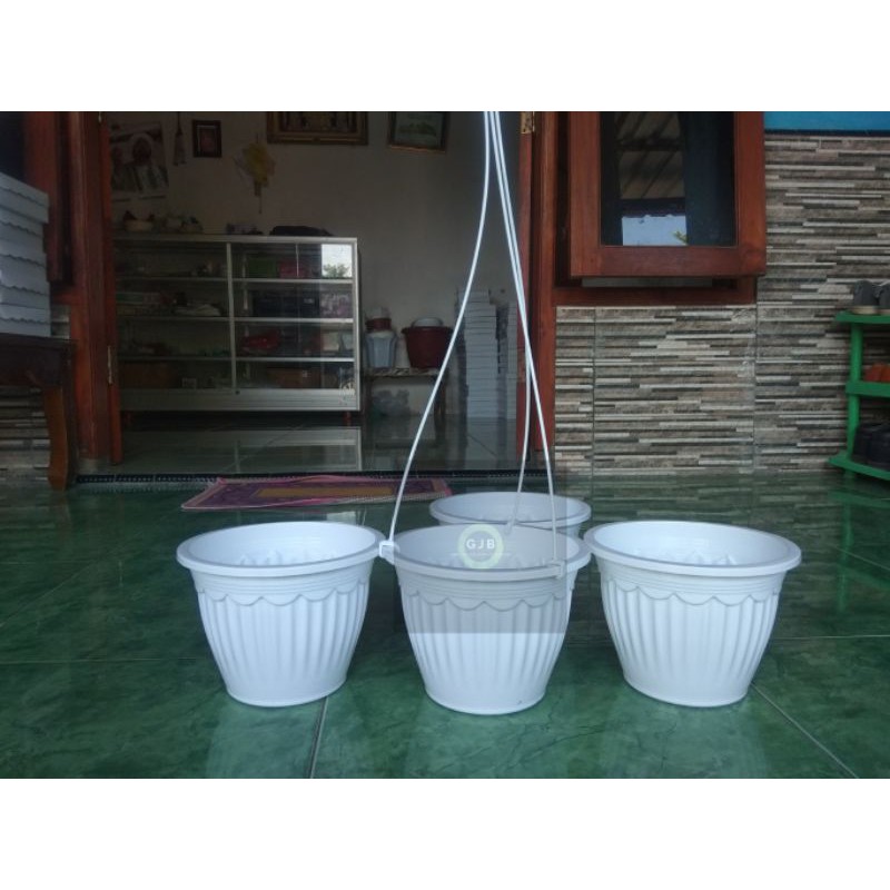 Pot Gantung Anggrek / Pot Anggrek / Pot Tanaman Bunga Plastik Putih Anggrek MURAH