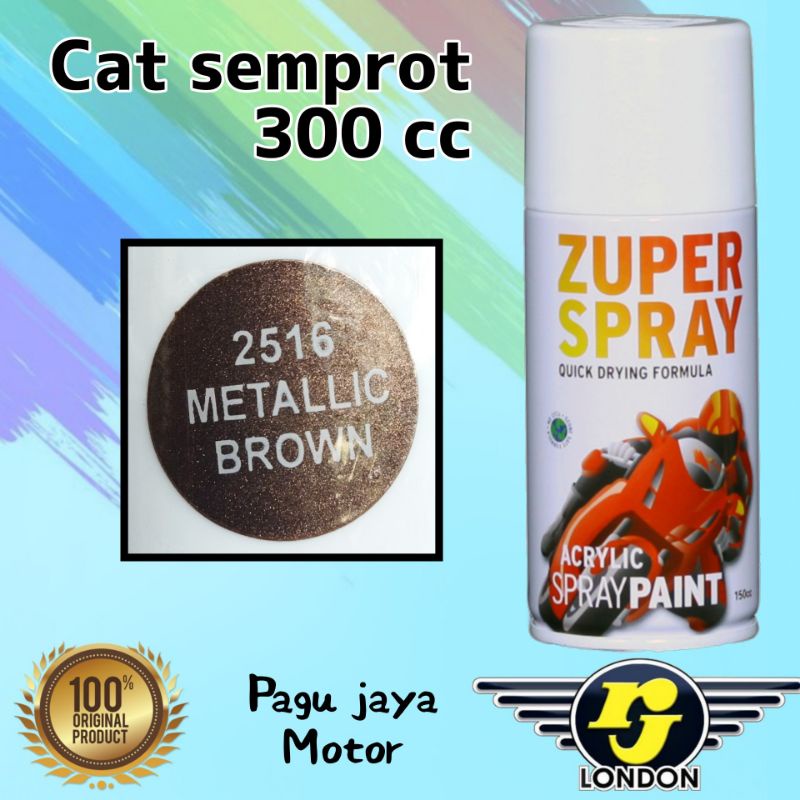 cat semprot 300cc metallic metalik brown coklat zuper spray pilok pilox pylox