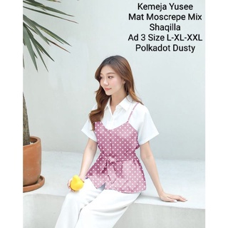 Atasan Kemeja Wanita Casual Terbaru Import Kemeja Yusee Lengan Pendek Ukuran Jumbo Model kekinian Matt Moscrepe Good Quality