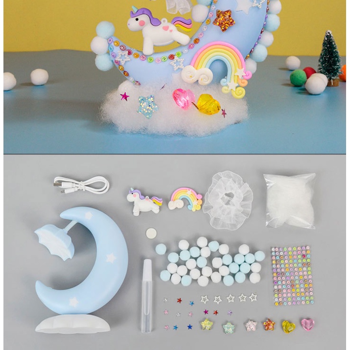 J3 - DIY Globe kotak musik lampu malam Cressent Mainan kerajinan tangan