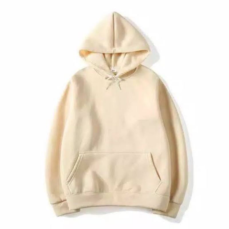 SWEATER CREAM POLOS PREMIUM HOODIE WANITA KREM POLOS JAKET SWEATER  PRIA TOPI CREAM POLOS