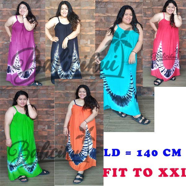 Balicihui Daster Jumbo Panjang Bali Tiedye Daster Jumbo Pelangi Fit To XXL Daster Jumbo Wanita